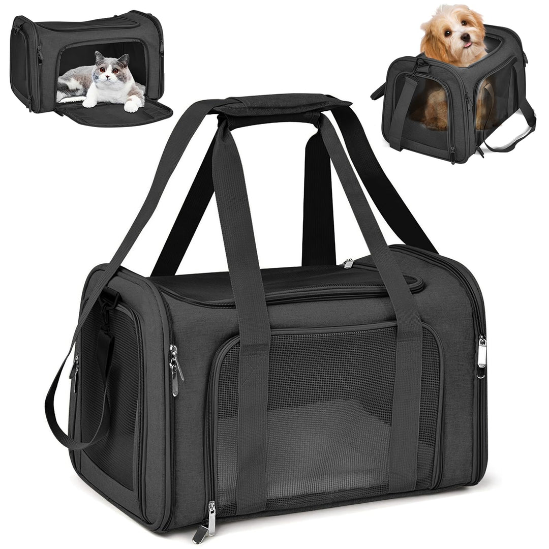 45x30x30cm Katzentransporttasche Haustiertasche, Katzen Tragetasche Faltbar und Atmungsaktiv, 7kg Tr