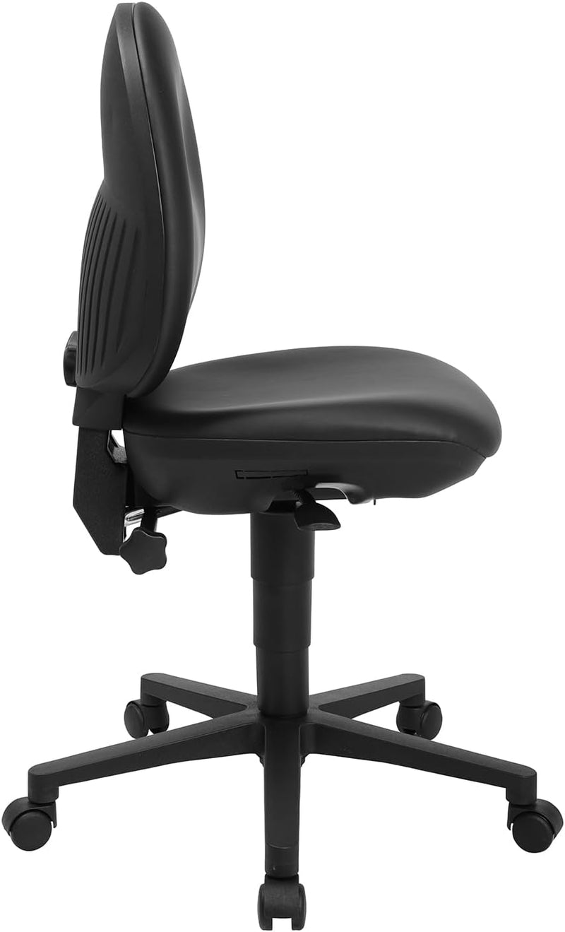 Topstar TEC 50, Komfort Bürostuhl, Schreibtischstuhl, Arbeitshocker, Rollhocker, Kunstleder, schwarz