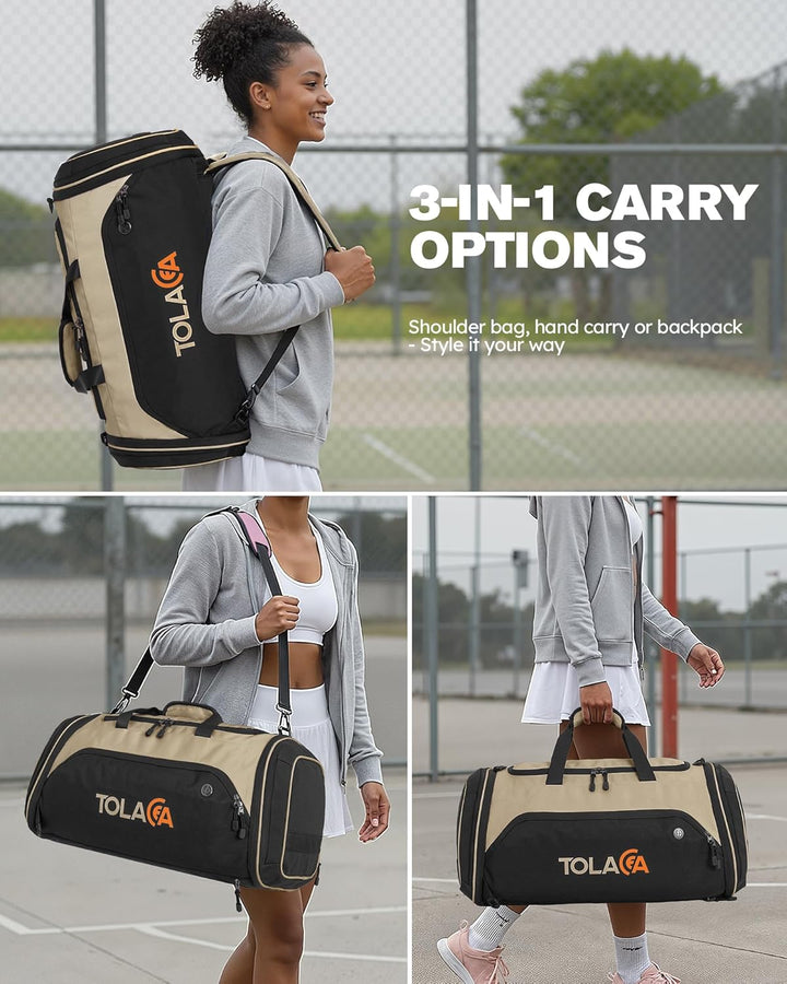 Tolaccea Sporttasche 56–70L für Herren & Damen – Erweiterbare Reisetasche mit Schuhfach & Nassfach,