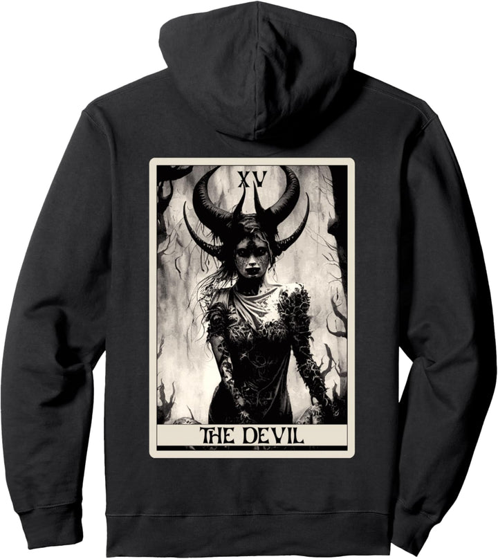Okult Dark Art Horror The Devil Tarotkarte Pullover Hoodie