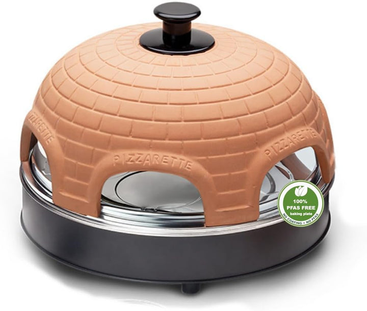 Emerio Pizzaofen, PIZZARETTE das Original, 1 handgemachte Terracotta Tonhaube, patentiertes Design,