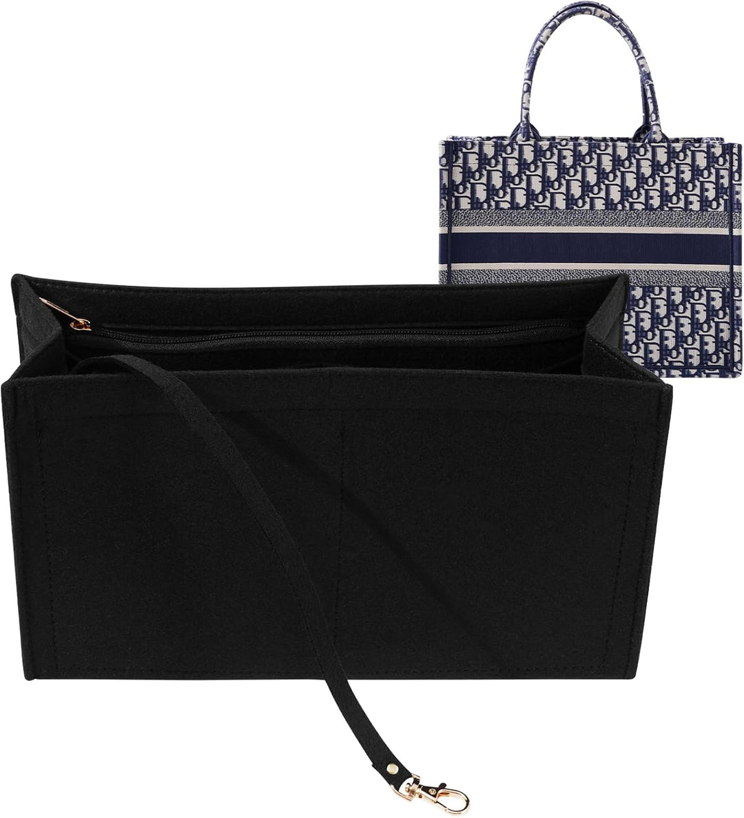 LOUKAYCCI Geldbörsen-Organizer-Einsatz für Dior-Buchtasche, grosse Tascheneinsatz, Premium-Filz-Eins