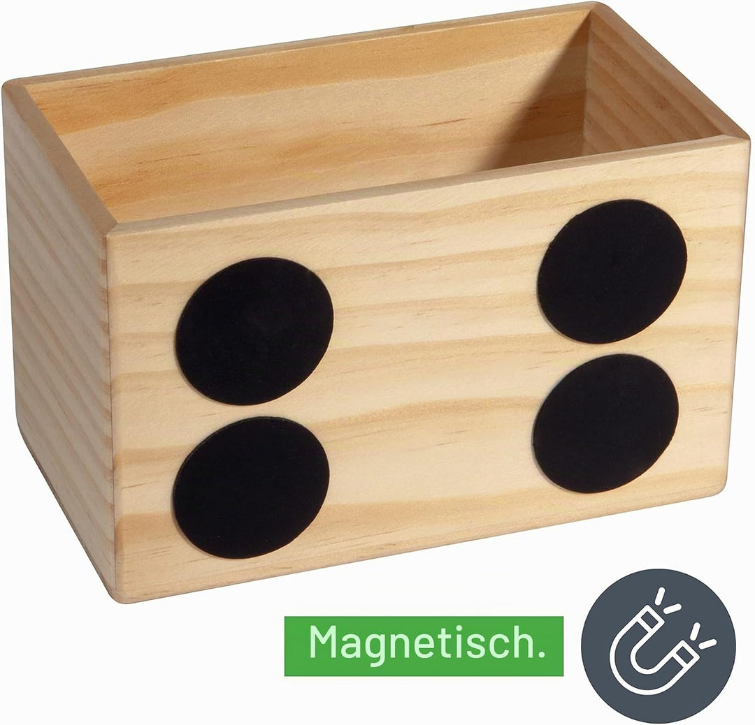 SIGEL BA401 magnetische Aufbewahrungsbox, beige, 13 x 8 cm, Massivholz Pinie, für Whiteboards und Gl