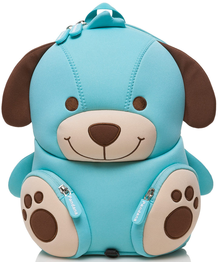 Pandana Kleiner Kinderrucksack Hubert Hund mit Brustgurt für Jungen und Mädchen im Kindergarten oder