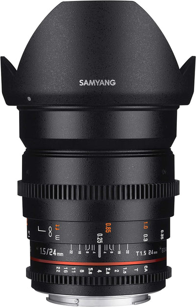 Samyang 24/1,5 Objektiv Video DSLR II MFT manueller Fokus Videoobjektiv 0,8 Zahnkranz Gear, Weitwink