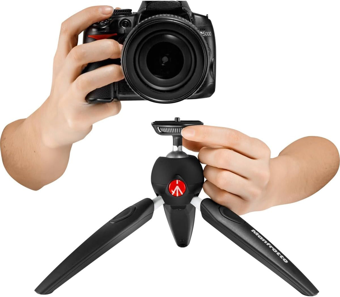 Manfrotto MTPIXIEVO-BK, PIXI EVO 2-Segment Mini-Stativ für spiegellose Kameras, kompakte Systemkamer
