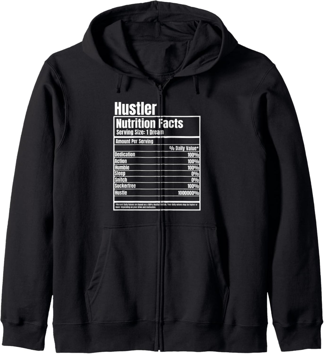 Hustle Nährwertangaben motivierend Kapuzenjacke