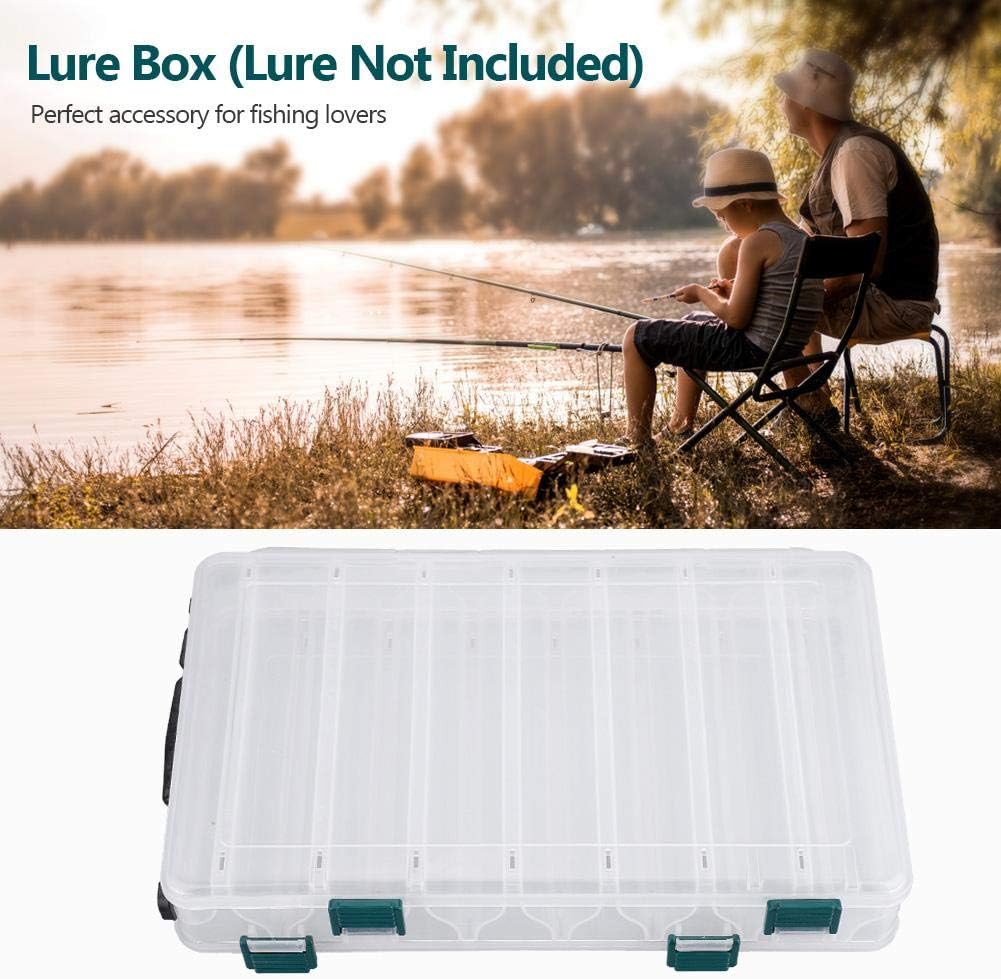 VIFER Köderbox, doppelseitig, Aufbewahrungsbox, Angelköder, Kunststoff, transparent, Organizer, Ange