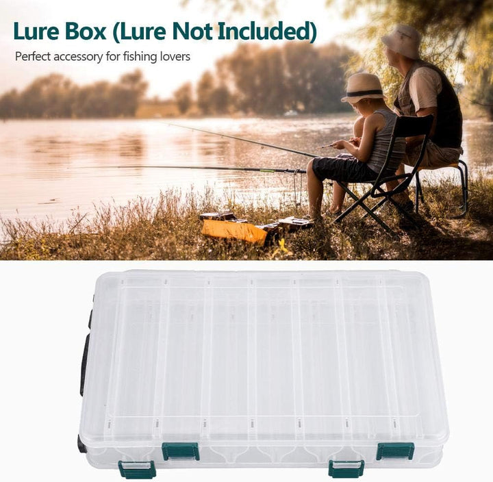 VIFER Köderbox, doppelseitig, Aufbewahrungsbox, Angelköder, Kunststoff, transparent, Organizer, Ange