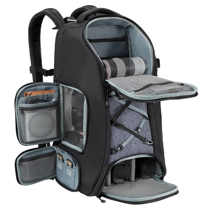 K&F CONCEPT Fotorucksack Gross Kamerarucksack 30L Wasserdicht Camera Backpack mit Regenschutz für DS