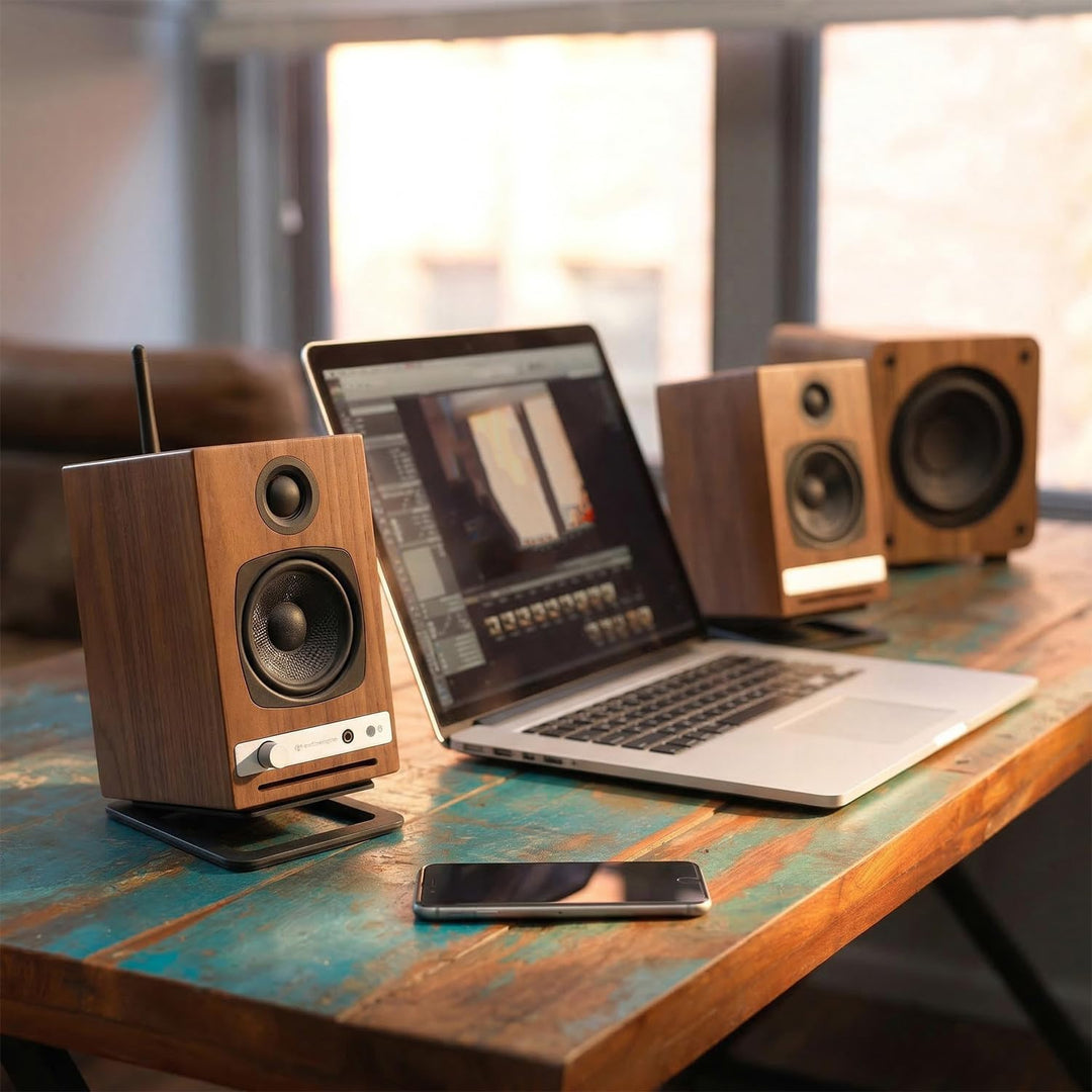 Audioengine HD4 Wireless Bluetooth Speakers - Computer Monitor Speakers and Home Music System with a