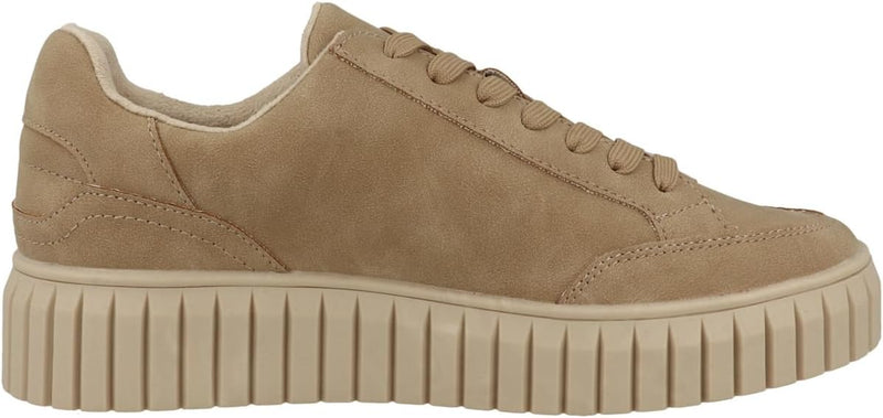 s.Oliver Damen Sneaker flach zum Schnüren Plateau 36 EU Camel, 36 EU Camel