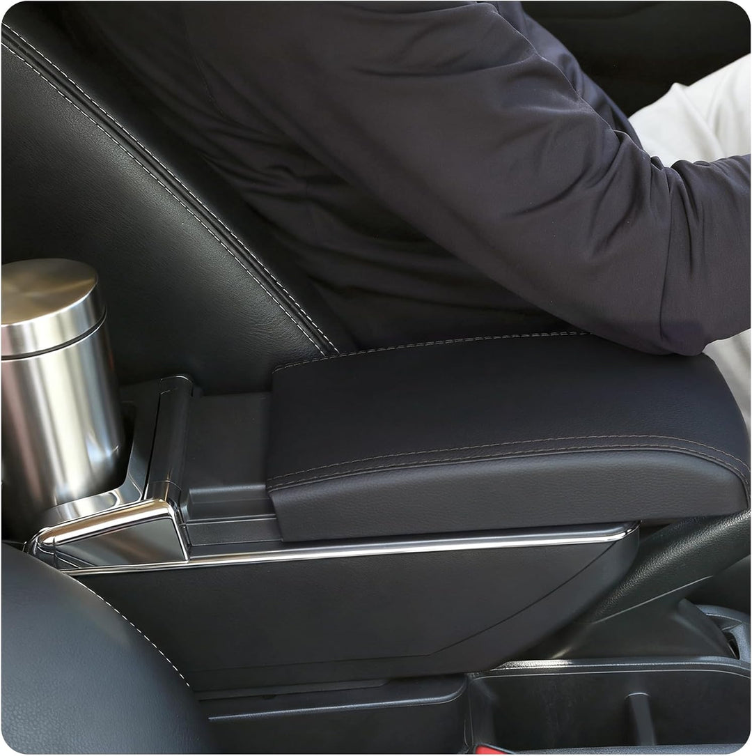 Auto Armlehnen für Corsa D 2006-2014 Doppelschicht Mittelkonsole Grosse Aufbewahrungsbox Schwarze Nä