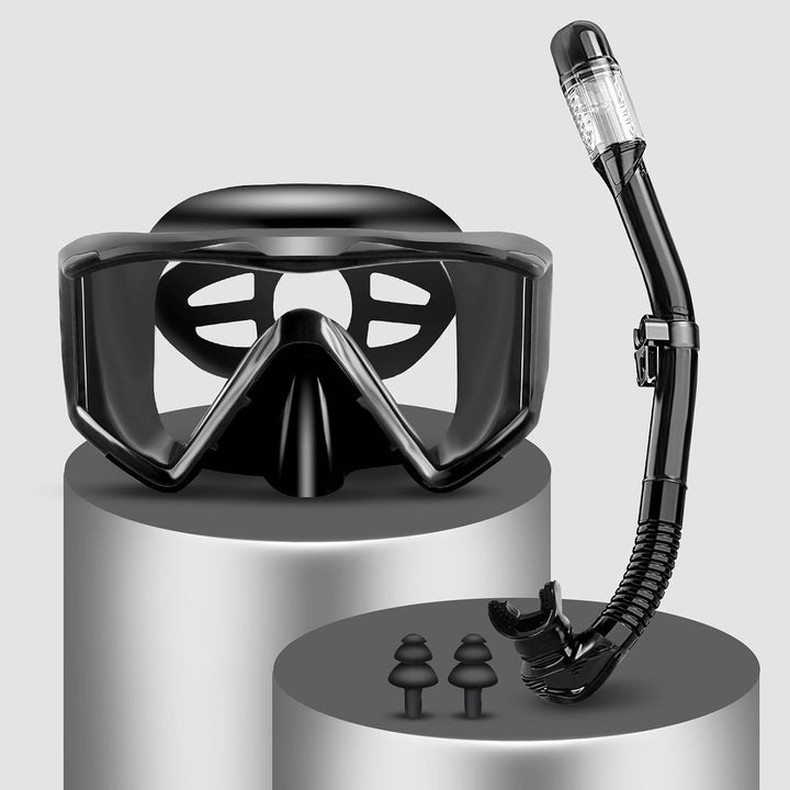Schnorchelset Erwachsene,Taucherbrille Erwachsene mit Dry Schnorchel, wasserdichte Tauchmaske Anti-F