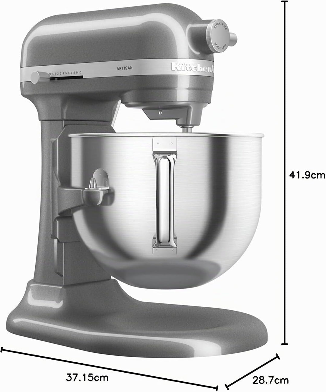 KitchenAid Artisan Küchenmaschine 6,6L Medallion Silber 5KSM70SHXEMS, Silber