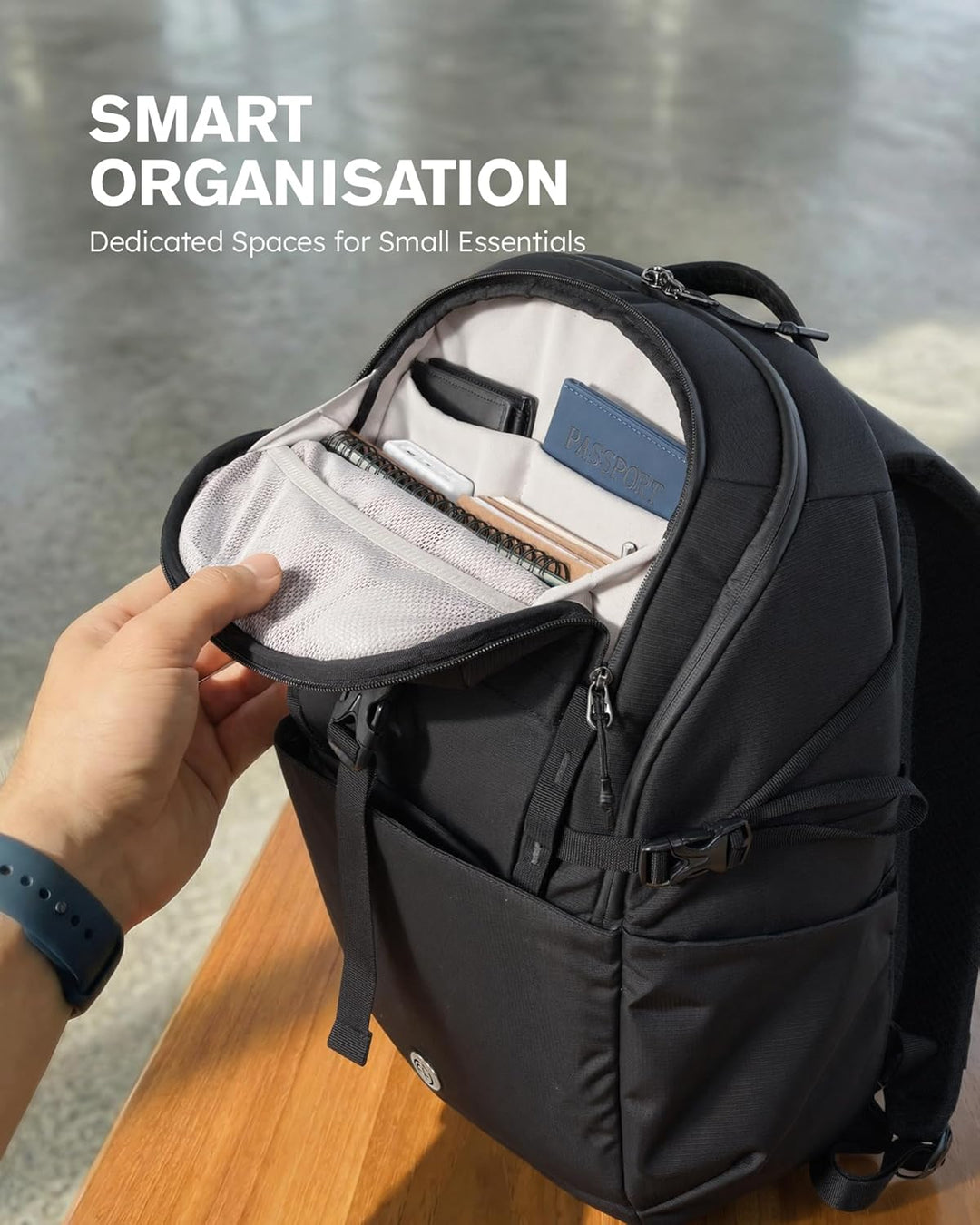 Tolaccea Reiserucksack Handgepäck Flugzeug 30L - Business Rucksack mit 15,6 Zoll Laptopfach, Arbeits