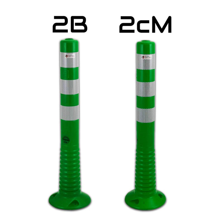 UvV Absperrpfosten Flexipfosten grün weiss 3er Set 75 oder 100cm (Folienstreifen 2B, 750mm) Folienst