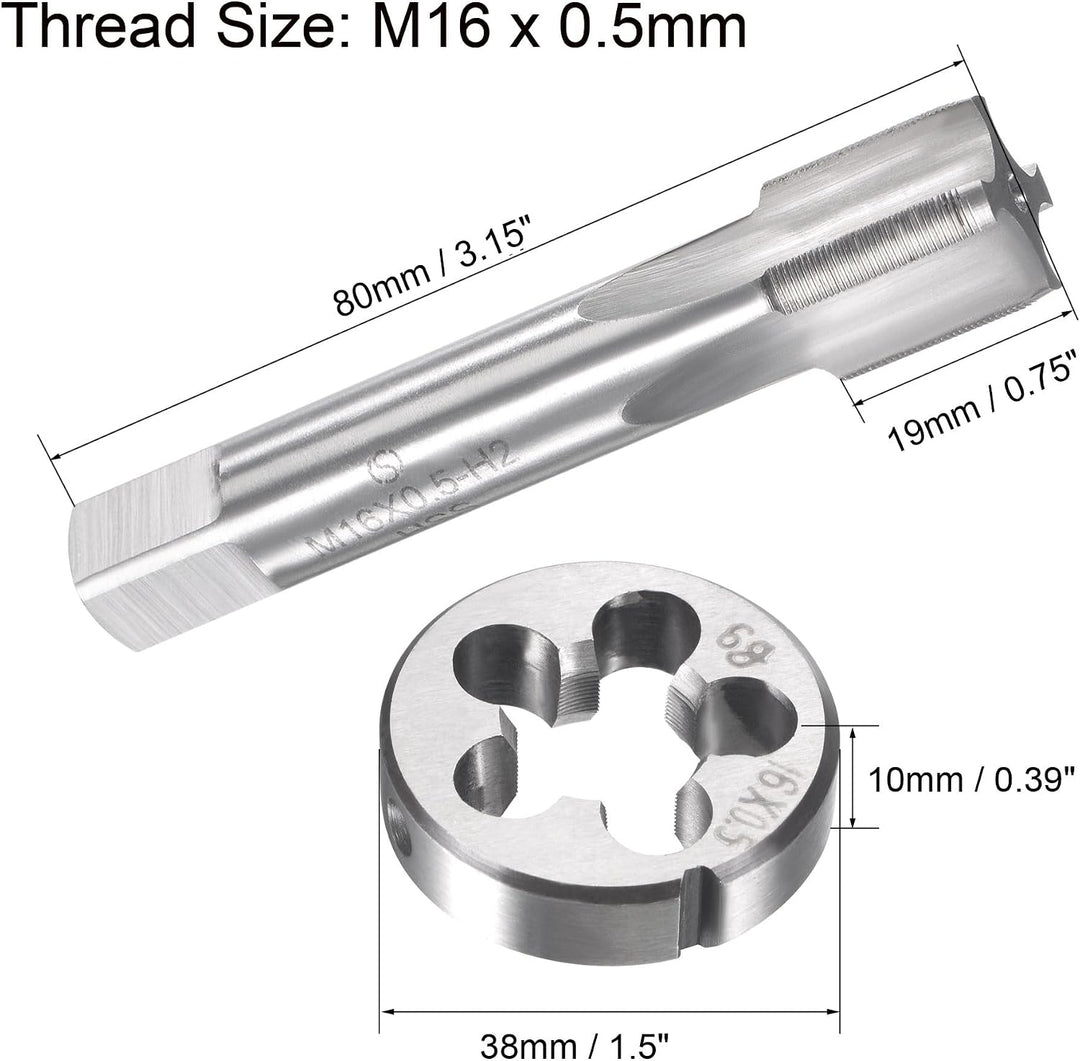 sourcing map Gewindebohrer M16 x 0,5mm Gewindebohrer mit Legierungswerkzeug M16 x 0.5mm, M16 x 0.5mm