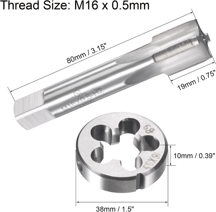 sourcing map Gewindebohrer M16 x 0,5mm Gewindebohrer mit Legierungswerkzeug M16 x 0.5mm, M16 x 0.5mm