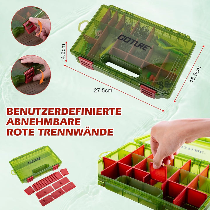 Goture Angelrucksack mit 4 Köderbox Angeln, 45-Liter Angelzubehör-Rucksack mit Zwei Rutenhaltern und