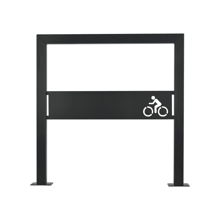 MORIA DESIGN U-Typ Fahrradständer 78 cm Bodenparker für 2 Fahrräder 78 x 80 x 50cm + Schild mit Logo