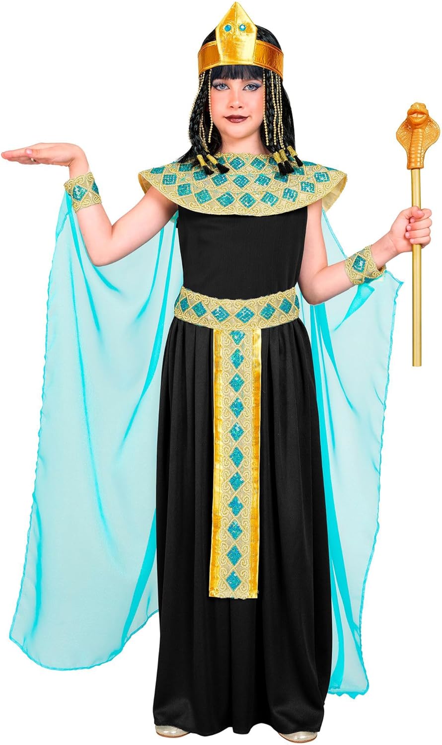 W WIDMANN MILANO Party Fashion - Cleopatra Kostüm Mädchen | Ägyptische Königin Verkleidung im Antike