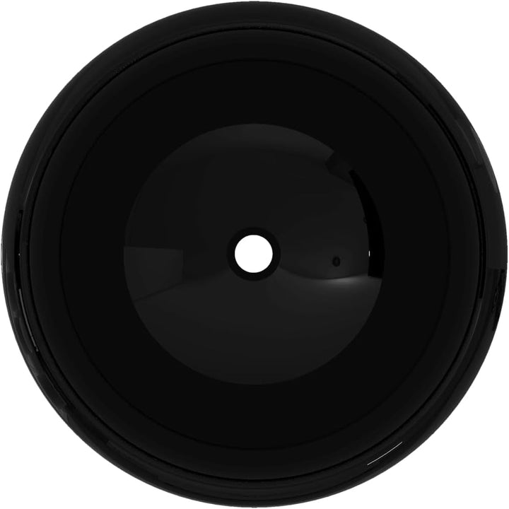 vidaXL Waschbecken Keramik Rund Schwarz 40x15cm Waschschale Aufsatzwaschbecken, Schwarz