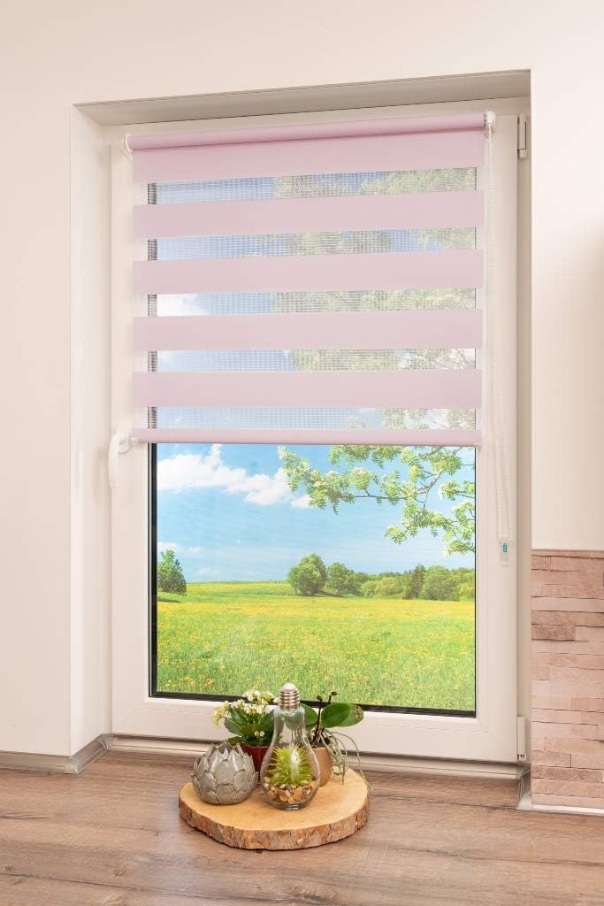 K-home Klemmfix Doppelrollo Madrid ohne Bohren Pink 100 x 150 cm (B x L) Pink 100x150 cm (B x L), Pi