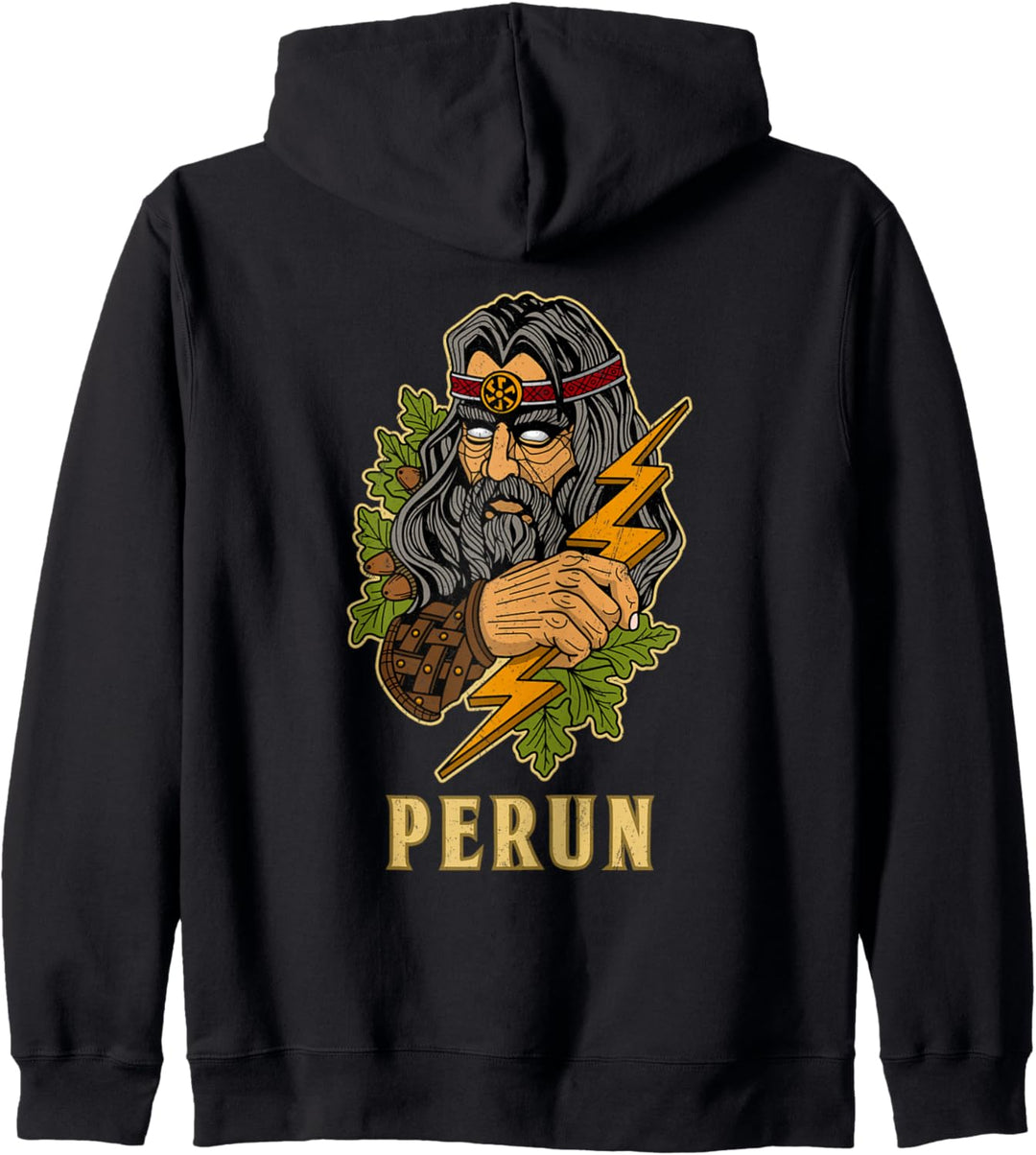 Perun slawische Mythen heidnischer Pagan Slavic Kapuzenjacke