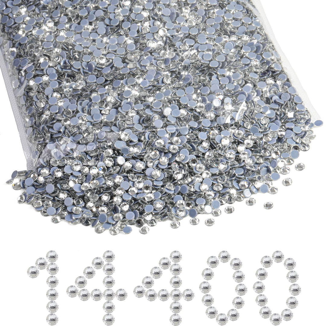 Beadsland Hotfix Strasssteine Bulk,14400pcs Klare Hot Fix Strasssteine für Kunsthandwerk Kleidung DI