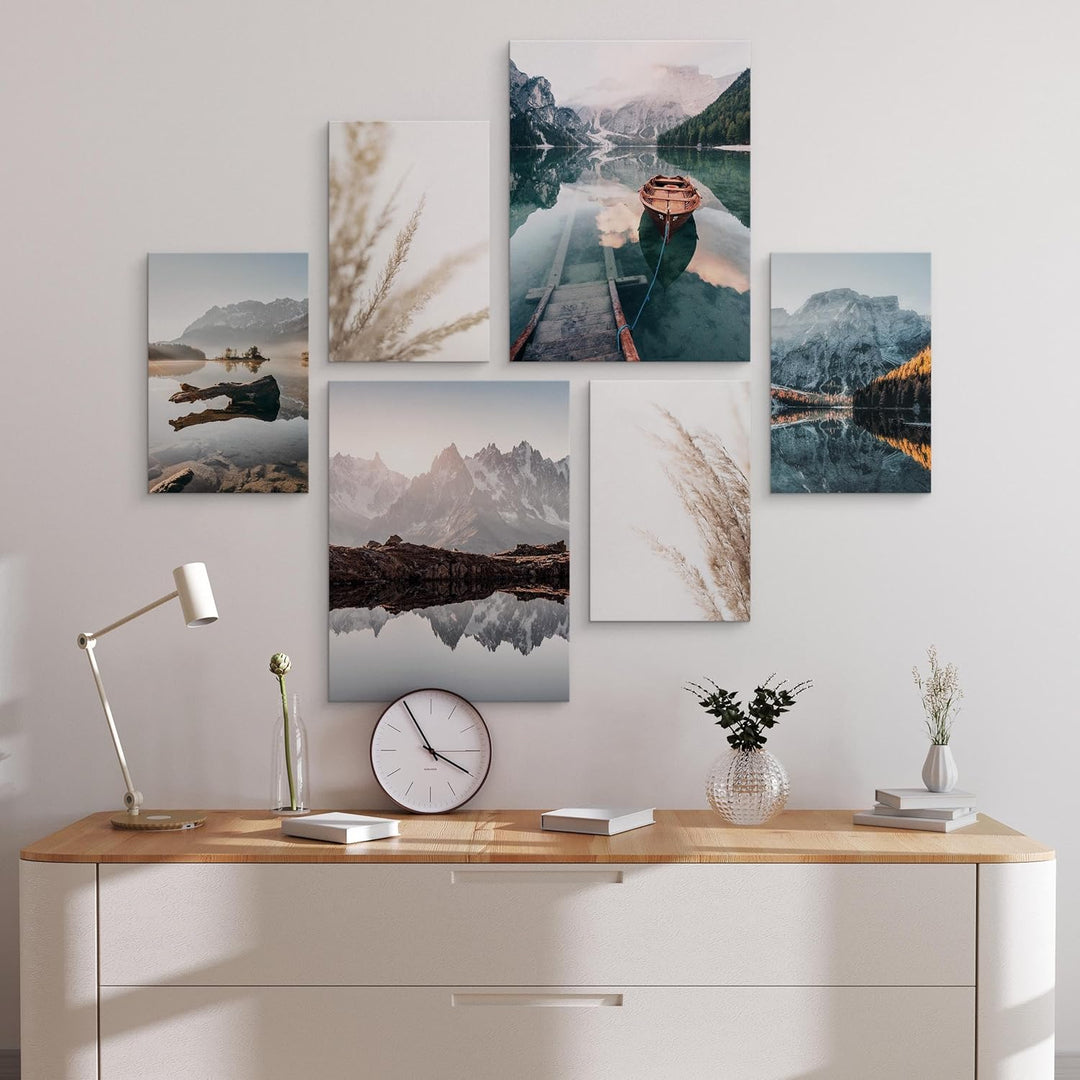 Muralo - Wandbilder Set - Leinwand Bilder Set Aufhängefertig - Bilder für Wohnzimmer Schlafzimmer -