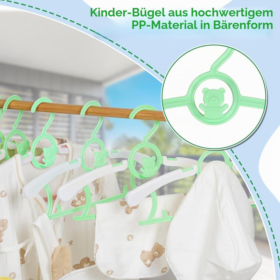 HGYZE Baby Kleiderbügel Kinder Antirutsch, 29-37cm Ausziehbare Kinderkleiderbügel, 20 Stück Kleiderb