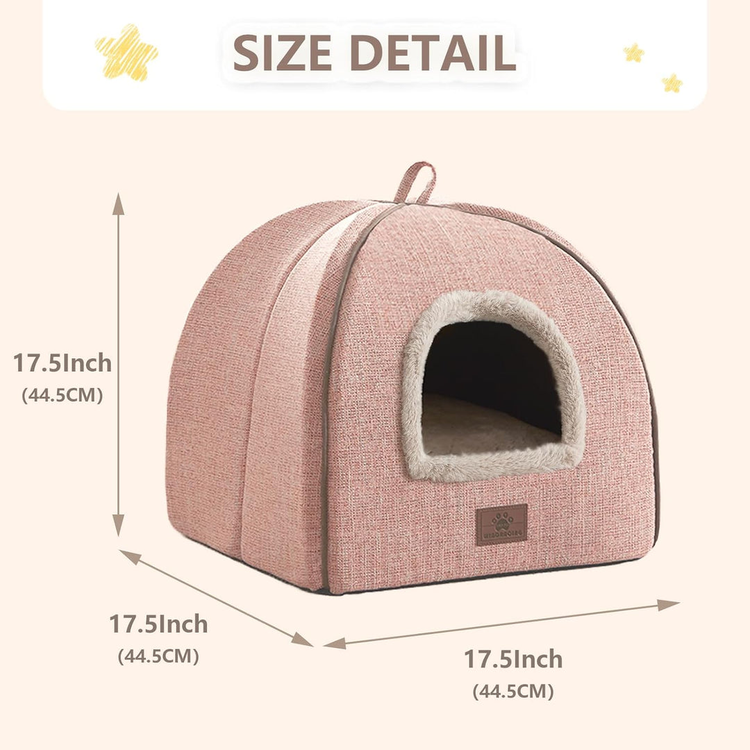Katzenbett für Indoor-Katzen – Katzenhöhle, Katzenhaus Katzenzelt mit abnehmbarem, waschbarem, gepol