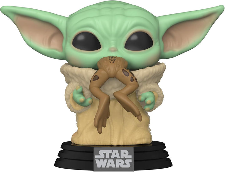Funko Pop! Star Wars: Mandalorian-Grogu (The Child, Baby Yoda) mit Frog The Mandalorian - Vinyl-Samm