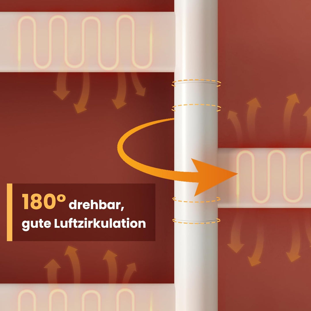 SONNI Elektrischer Handtuchhalter mit Beheizter Ablage 660x550mm, 140W Badheizkörper Elektrisch, Tuy
