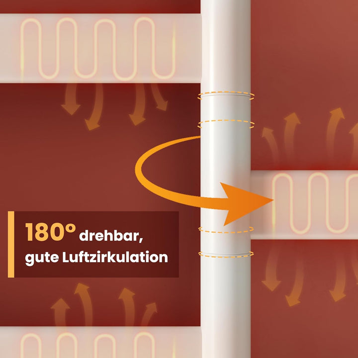 SONNI Elektrischer Handtuchhalter mit Beheizter Ablage 660x550mm, 140W Badheizkörper Elektrisch, Tuy