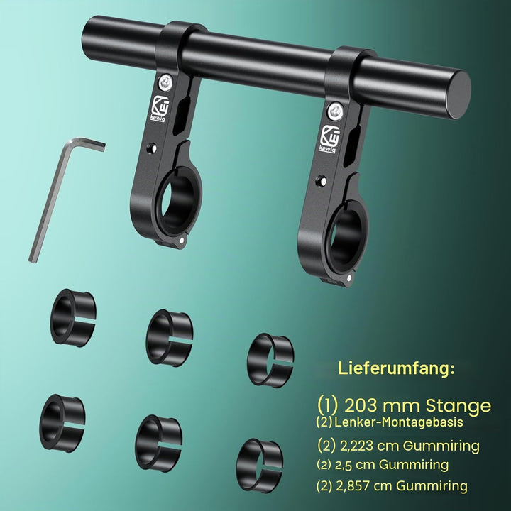 BRCOVAN Aluminiumlegierung Lenker Erweiterung mit 200mm Langer Querstange, Lenkerverlängerung mit Do