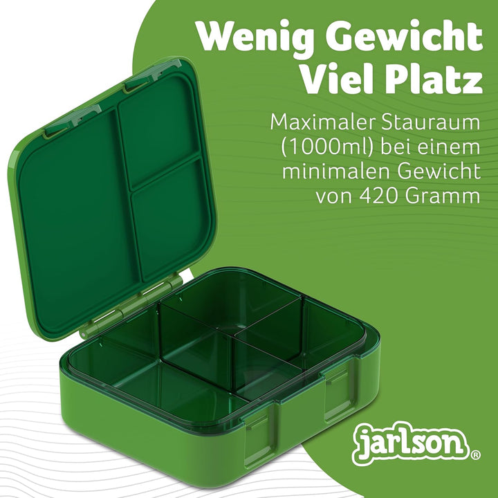 JARLSON® Brotdose Kinder mit Fächern MILI [AUSLAUFSICHER] Bento Lunchbox für Schule, Kita, Kindergar
