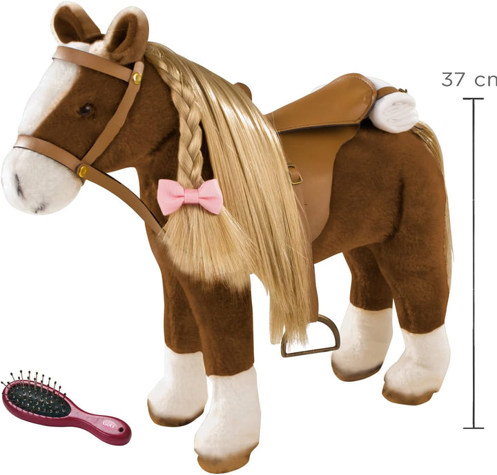 Götz 3402375 Brown Beauty Kämmpferd - braunes Plüschpferd mit einem Stockmass von ca. 37 cm und eine