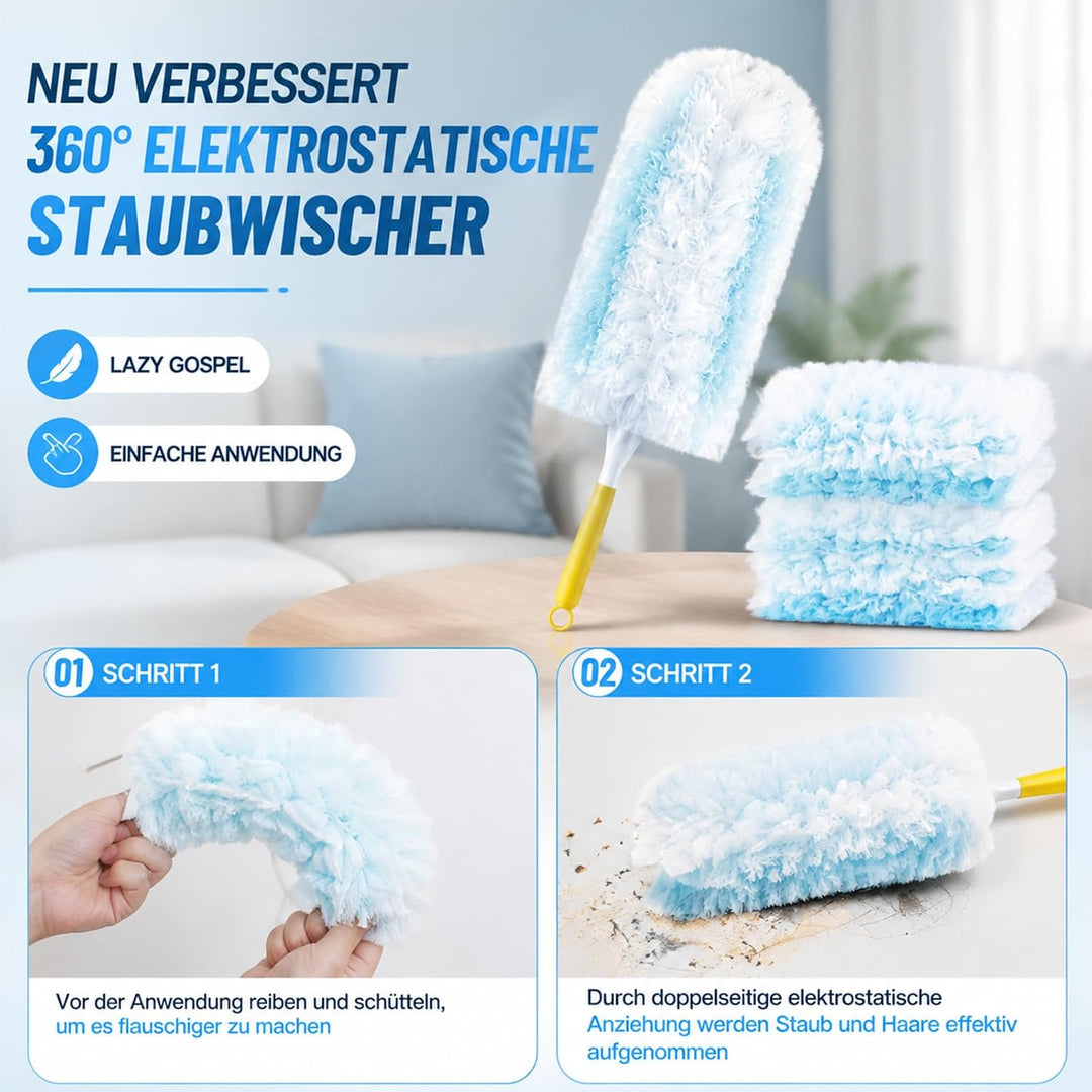 102 Stück Staubmagnet Kompatibel mit Swiffer Staubmagnet Nachfüllpack, Einweg Magnet Staubwedel für