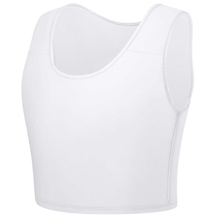 Brust Binder Transgender FTM Cosplay Atmungsaktive Halb Trans Binder Tank Top Weiss 4XL, Weiss 4XL