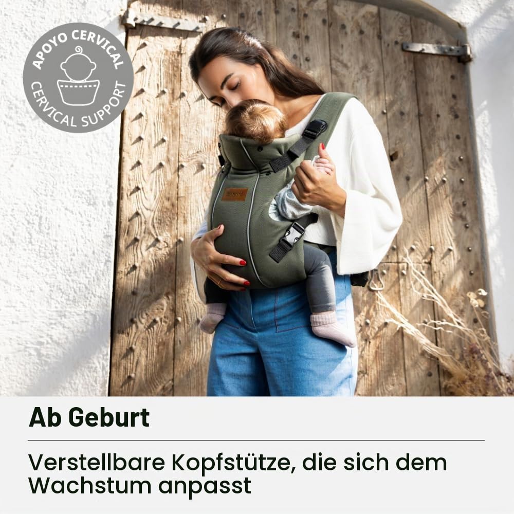Jané Dual, ergonomische Babytrage, von Geburt bis 15 kg, 3 Positionen, atmungsaktiv und gepolstert,G