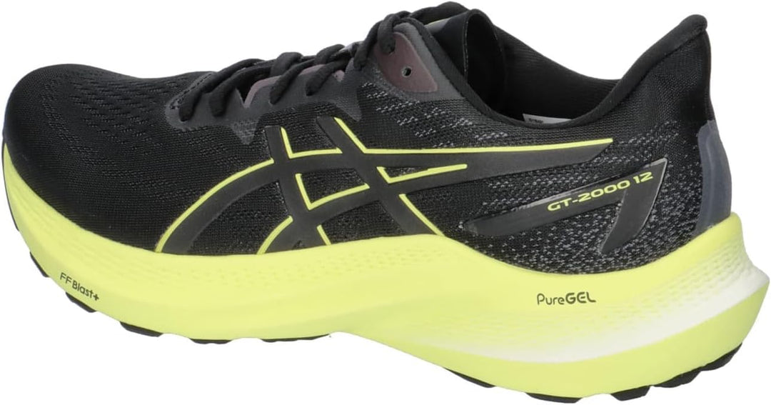 ASICS Herren Gt-2000 12 Sneaker, 40.5 EU Black Glow Yellow