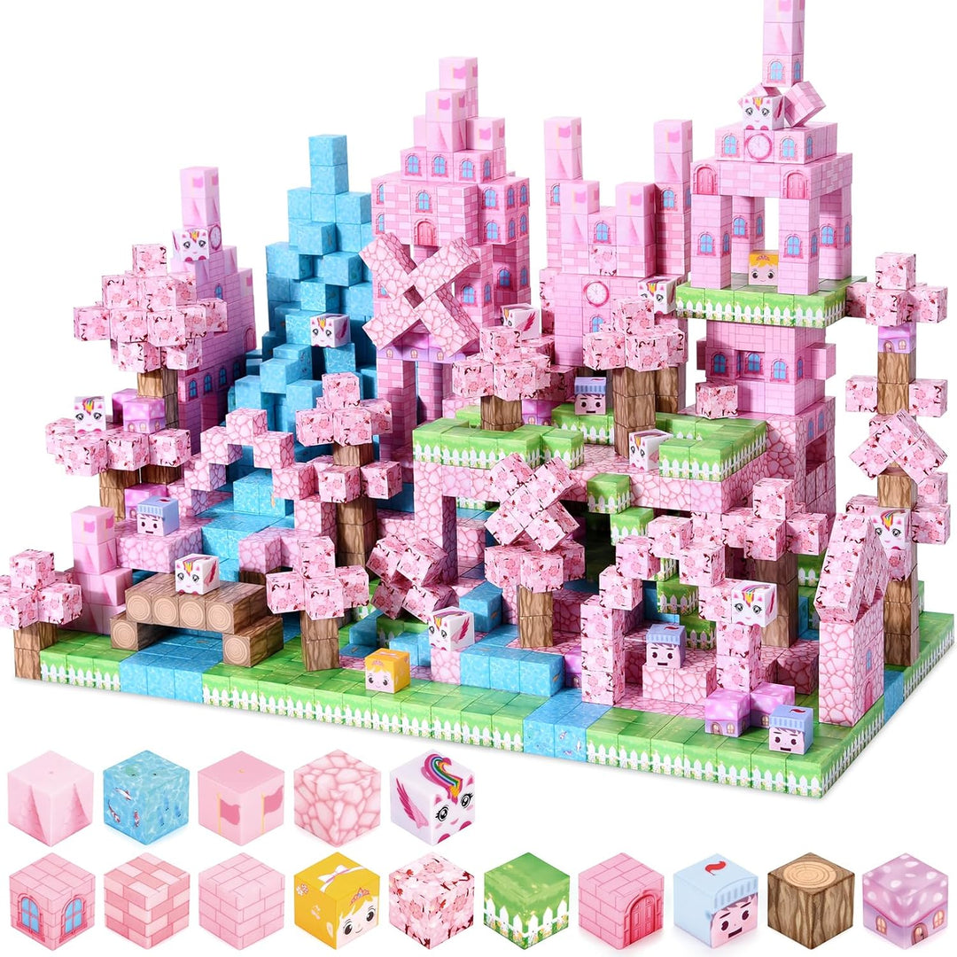 100STÜCK Magnetblöcke, Magnetische Bausteine Prinzessin Spielzeug für Mädchen, Kleinkind Geburtstag