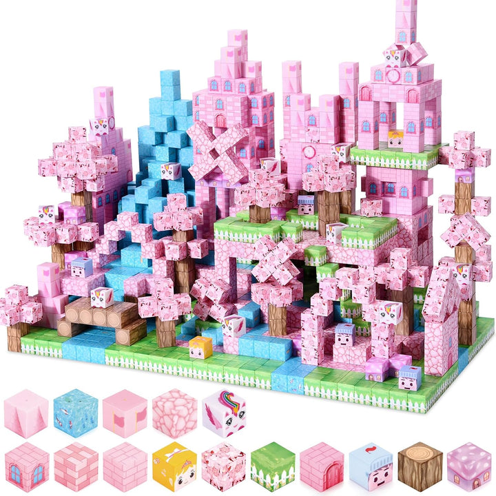 100STÜCK Magnetblöcke, Magnetische Bausteine Prinzessin Spielzeug für Mädchen, Kleinkind Geburtstag