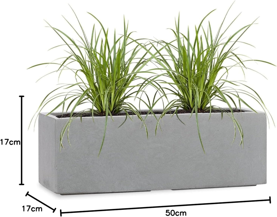 Pflanzwerk® Pflanzkübel Fiberglas TUB Grau 17x50x17cm *Frostbeständiger Blumenkübel* *UV-Schutz* *Qu