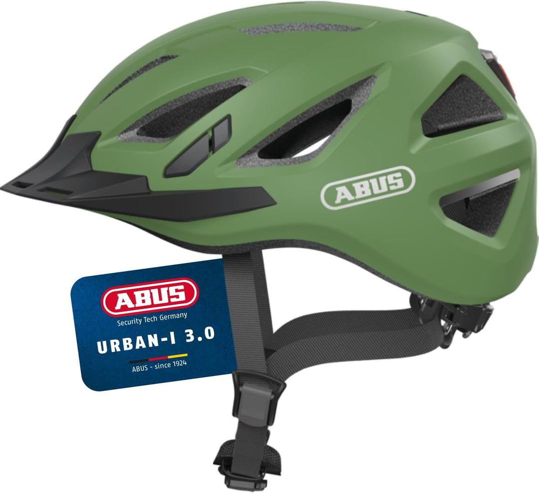 ABUS Stadthelm Urban-I 3.0 - Fahrradhelm mit Rücklicht, Schirm und Magnetverschluss - für Damen und