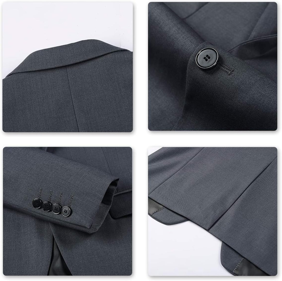 YOUTHUP Herren 2 Teilig Anzug Modern Slim fit Anzüge Einreiher Anzugsjacke Anzughose Business Hochze