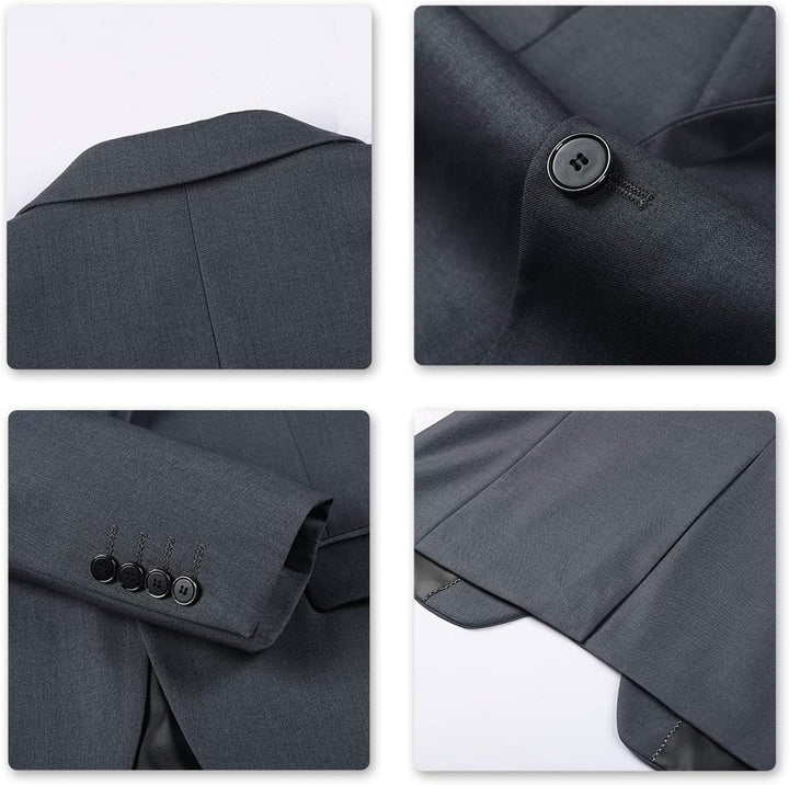 YOUTHUP Herren 2 Teilig Anzug Modern Slim fit Anzüge Einreiher Anzugsjacke Anzughose Business Hochze
