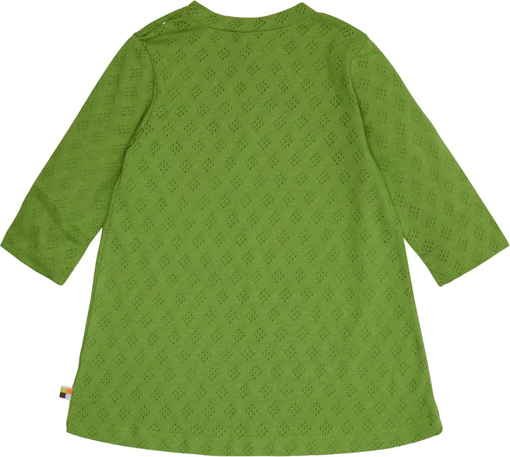 loud + proud Mädchen Jacquard Strick, GOTS Zertifiziert Kinderkleid, Grass